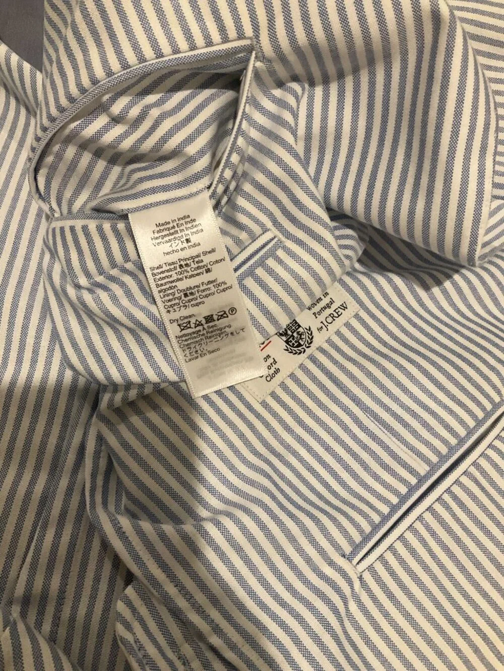 J.CREW crosby classic-fit suit jacket in portuguese cotton oxford. SIZE: 40/REGU